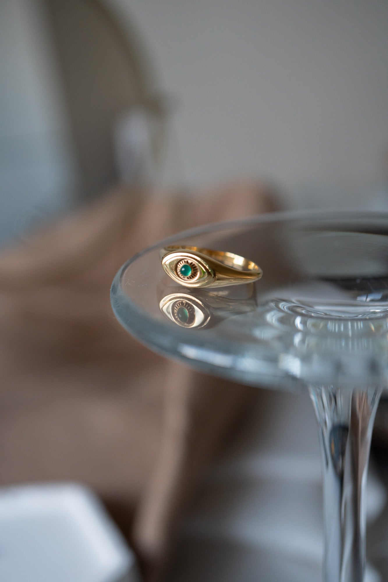 Evil Eye Signet Ring Gold