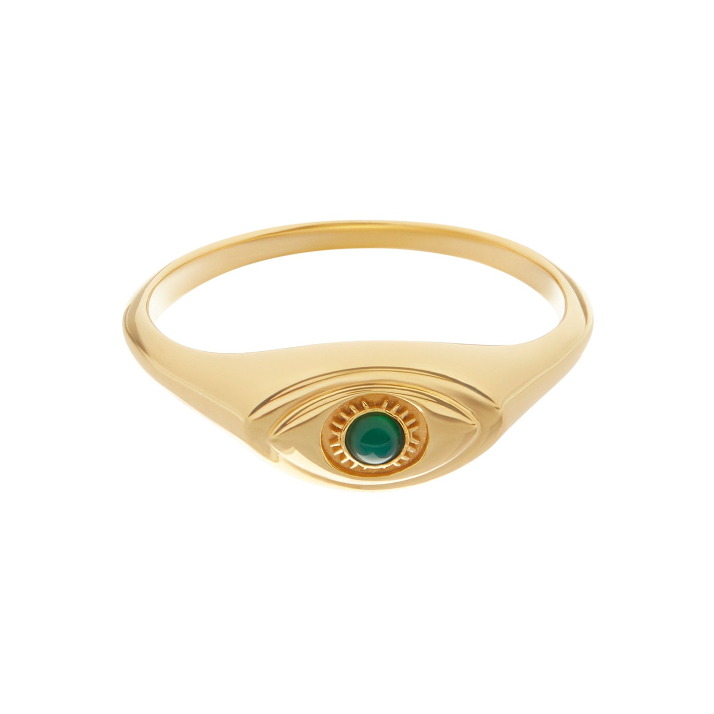 Evil Eye Signet Ring Gold