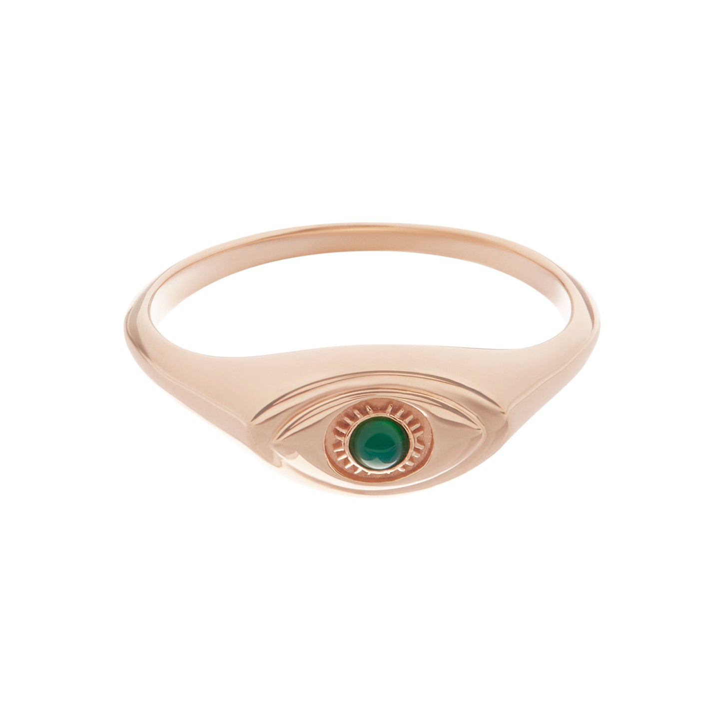 Evil Eye Signet Ring Rose Gold